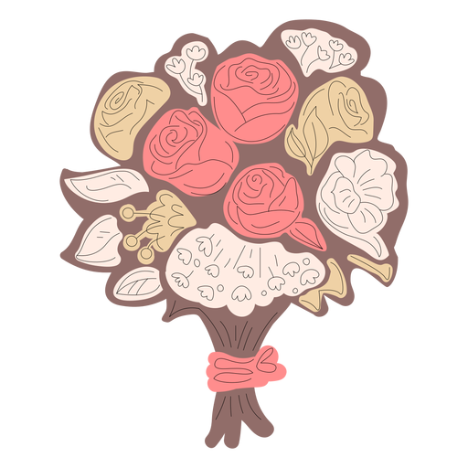 Download Flower bouquet brown hand drawn - Transparent PNG & SVG ...