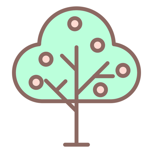 Fruit tree icon flat PNG Design