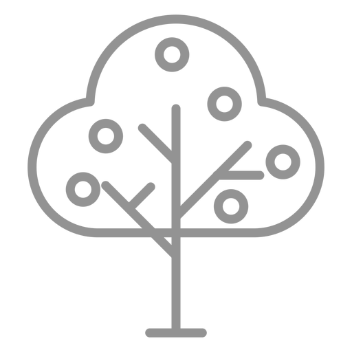 Traço do ícone da árvore frutífera Desenho PNG
