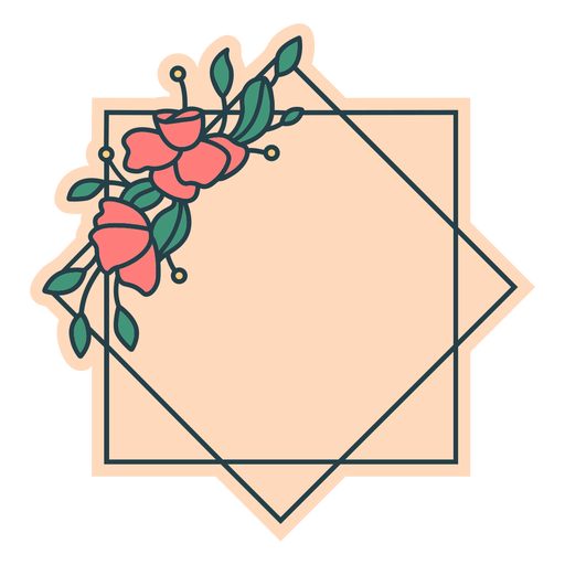 Geometric floral frame
