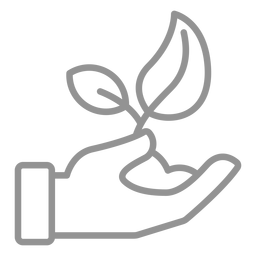 Planta dando mano con trazo de tierra Diseño PNG