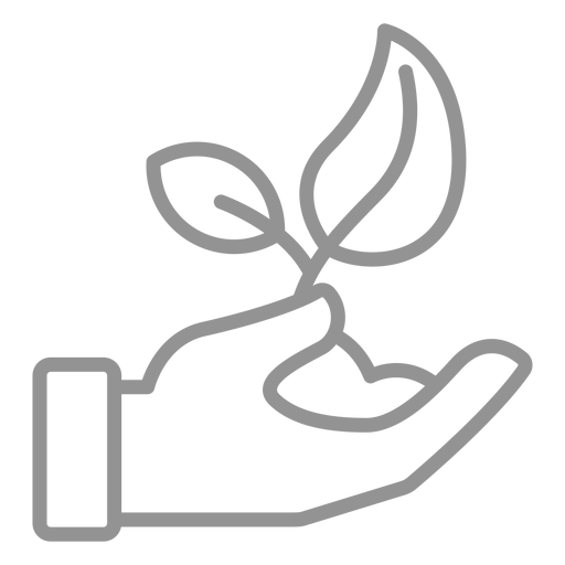 Hand gebende Pflanze mit Schmutzhub PNG-Design