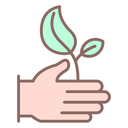 Mano dando icono de planta Diseño PNG