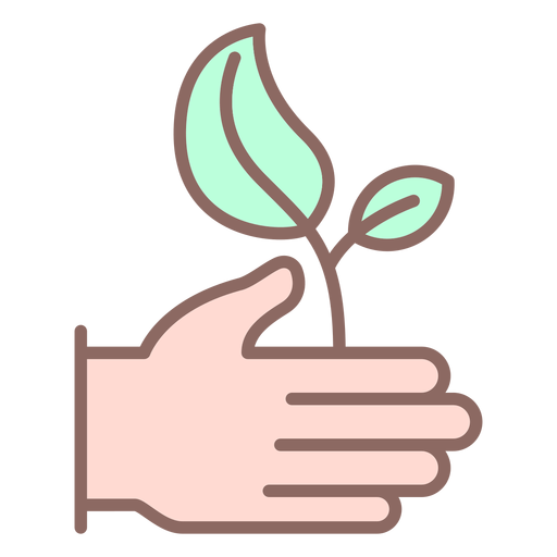Hand giving plant icon PNG Design