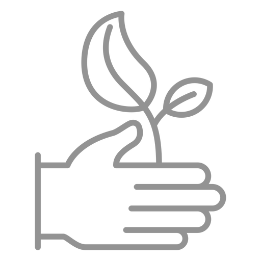 Hand giving plant stroke PNG Design