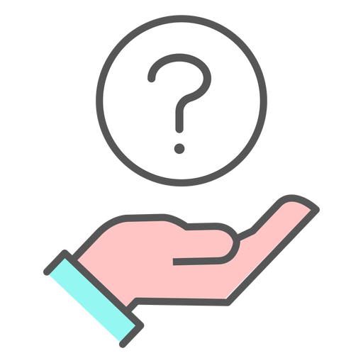 Hand mit Fragezeichen-Symbol PNG-Design