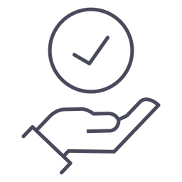 Mano con icono de garrapata Diseño PNG
