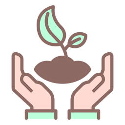 Manos sosteniendo la planta Diseño PNG