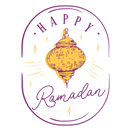 Gl?ckliches Ramadanlaternenabzeichen PNG-Design