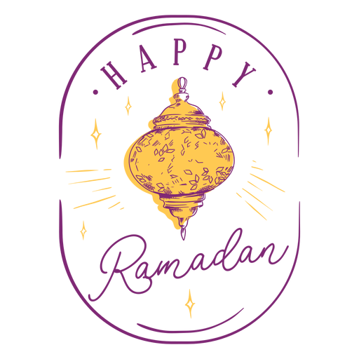 Happy ramadan lantern badge PNG Design