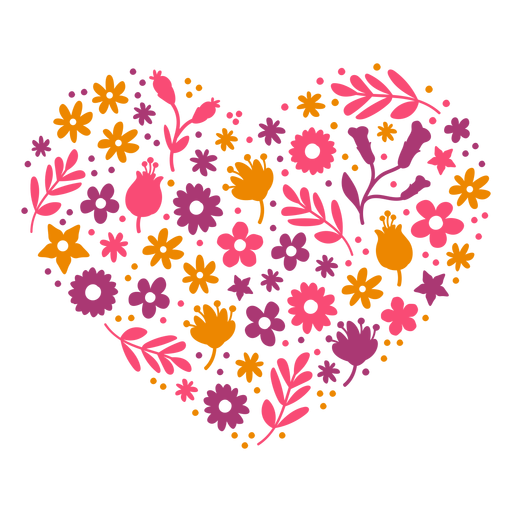 Herz aus Blumen PNG-Design