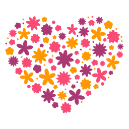 Corazon de flores Diseño PNG