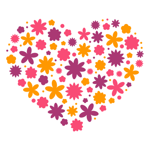 Heart of flowers PNG Design