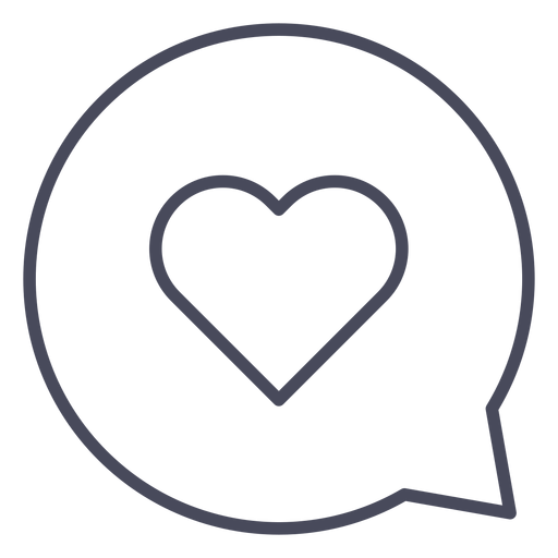 Heart in conversation bubble heart PNG Design