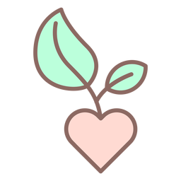 Corazón con icono de árbol joven Diseño PNG