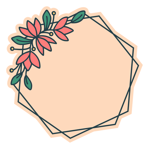 Hexagon Floral Frame Transparent Png Svg Vector File