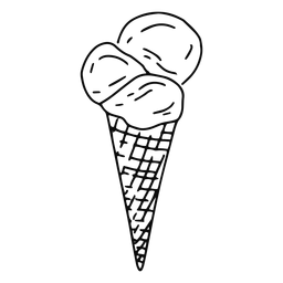 Helado de trazo de cono de helado Diseño PNG