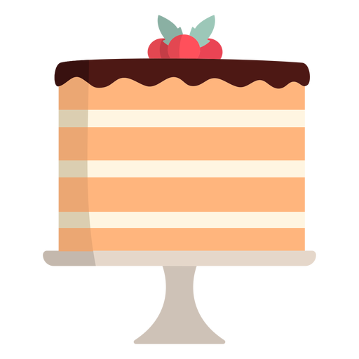 Layered vanilla cake flat PNG Design