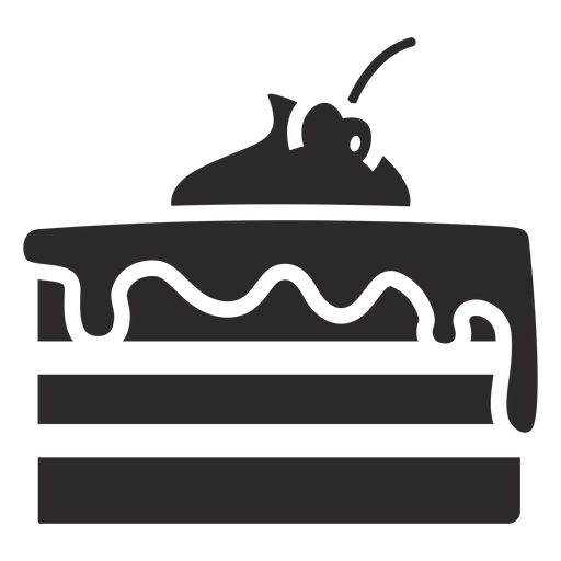 Schichtkuchen mit Zuckerguss schwarz PNG-Design
