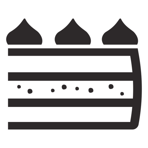 Geschichtetes Stück Kuchen schwarz PNG-Design