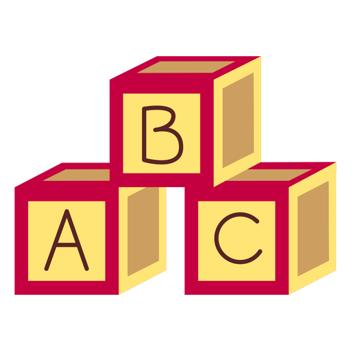 Plano de juguete de cubos de letras Diseño PNG