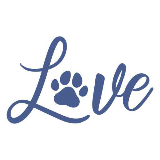 Liebe Hund Fu?abdruck Schriftzug PNG-Design