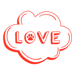 Letras de amor com pata Desenho PNG