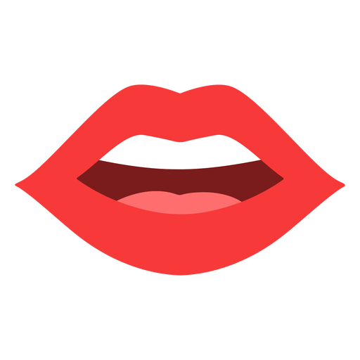 Open mouth color flat PNG Design