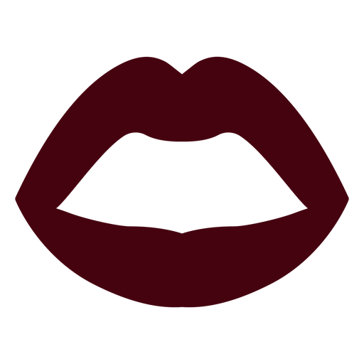 Silhueta de lábios de boca aberta Desenho PNG