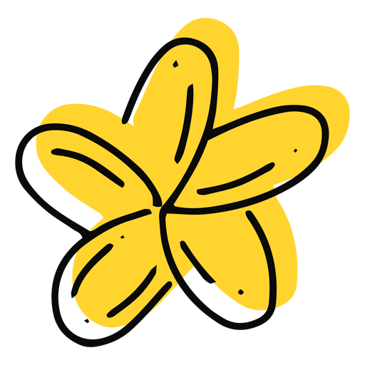 Plumeria flower yellow stroke PNG Design