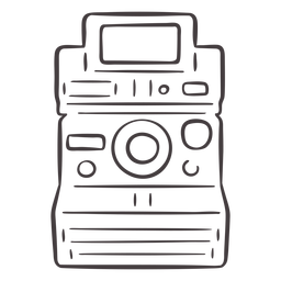 icono de trazo de cámara instantánea de los 80 Diseño PNG