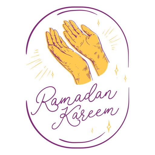 Dibujado a mano rezando ramadan kareem Diseño PNG