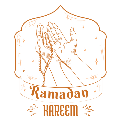Beten mit Halskette Ramadan Hand gezeichnet PNG-Design