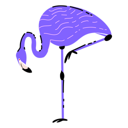 Flamenco morado plano Diseño PNG