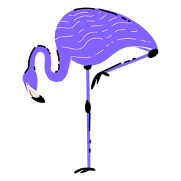 Purple flamingo flat PNG Design