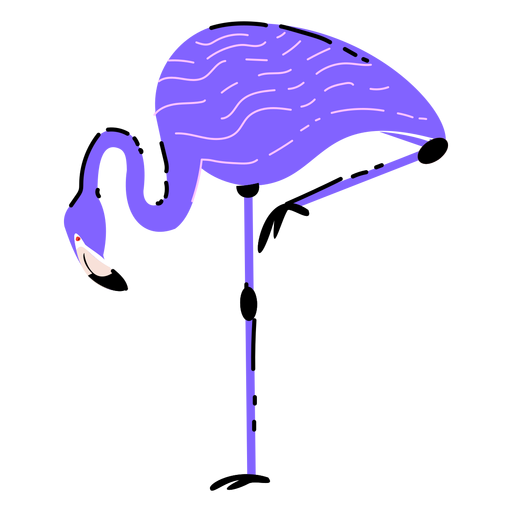 Lila Flamingo flach PNG-Design