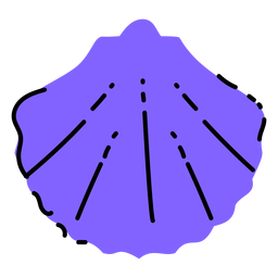 Purple Seashell Flat PNG & SVG Design For T-Shirts