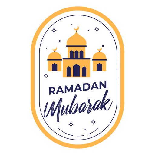 Emblema mesquitas coloridas de Ramadan mubarak