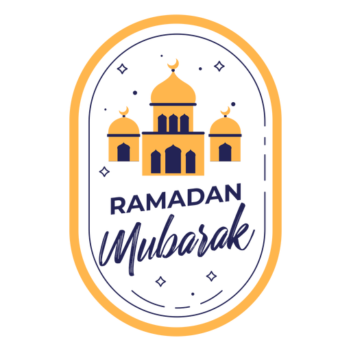 Ramadan mubarak color mosques badge PNG Design