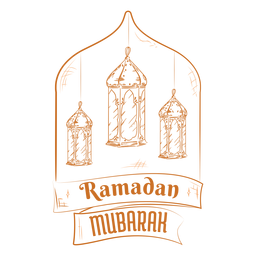 Insignia de luces de ramadán mubarak Diseño PNG