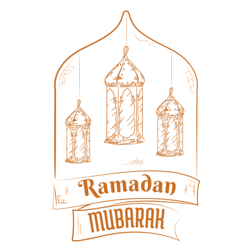 Ramadan Mubarak Lichter Abzeichen PNG-Design