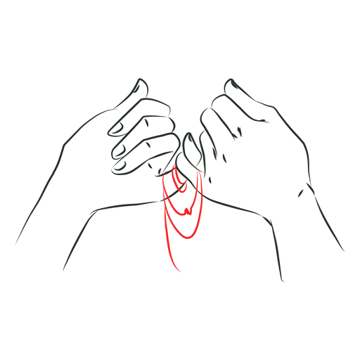 Red string friendship hands PNG Design