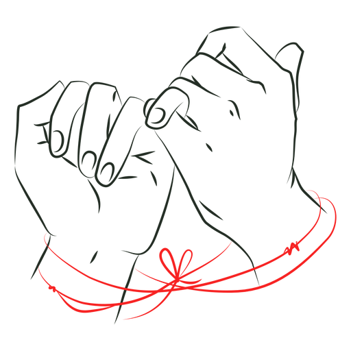 Red string of fate bond PNG Design