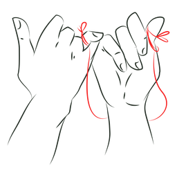 Cadena roja de manos del destino Diseño PNG