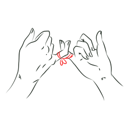 Cordão vermelho de dedos mínimos do destino Desenho PNG