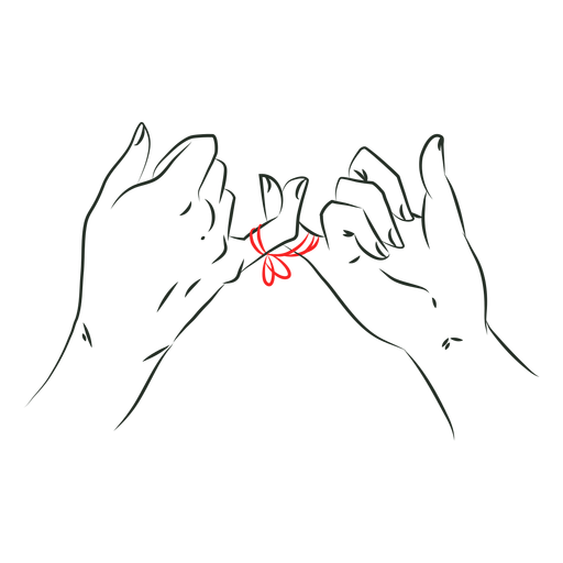 Rote Schnur des Schicksals kleine Finger PNG-Design