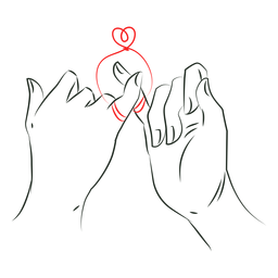 Red string of love hands PNG Design Transparent PNG