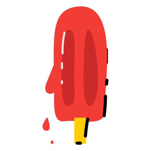 Palito de sorvete vermelho liso