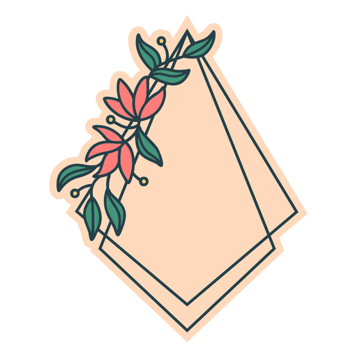 Cor do quadro floral de pipa invertida Desenho PNG
