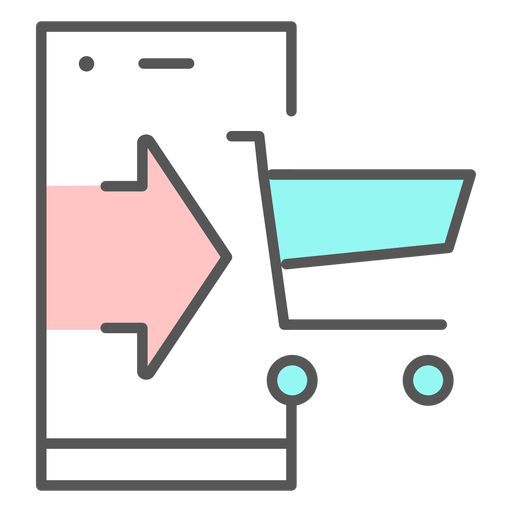 Shopping app color icon PNG Design